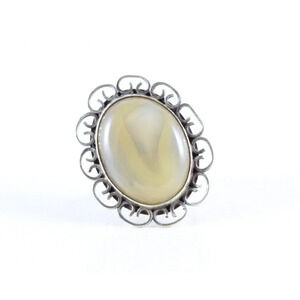 Sterling Silver Agate Ring Size 6 3/4 Large ring